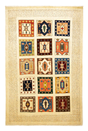 Gabbeh Tæppe - Loribaft Persisk - 242 x 158 cm - beige
