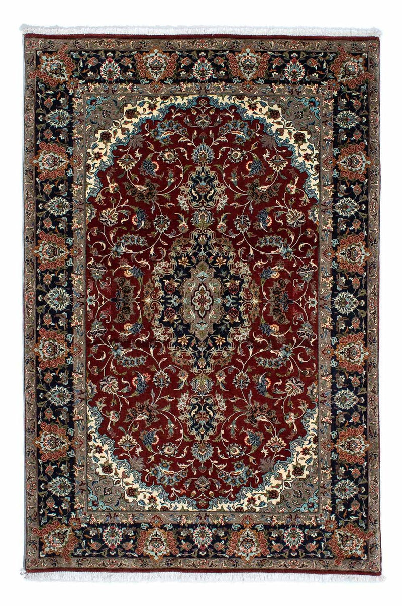 Persisk tæppe - Ghom - 204 x 138 cm - mørkerød
