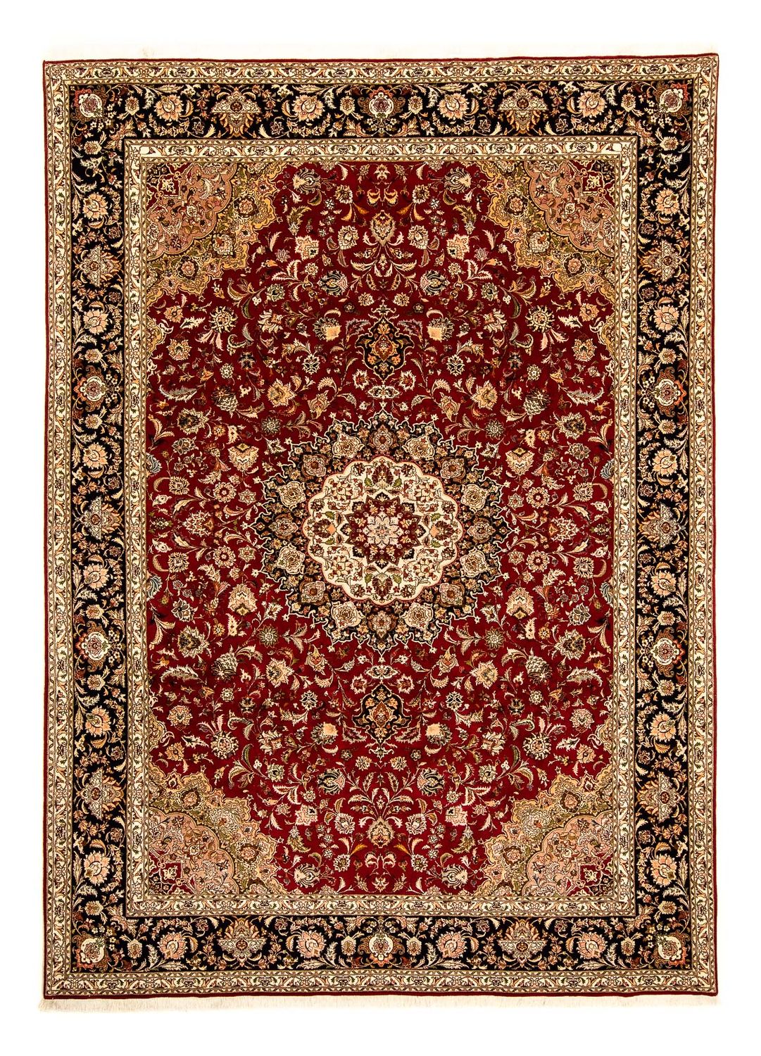 Persisk tæppe - Tabriz - Royal - 351 x 250 cm - mørkerød