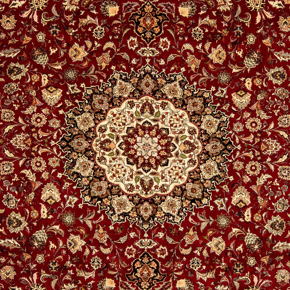 Persisk tæppe - Tabriz - Royal - 351 x 250 cm - mørkerød