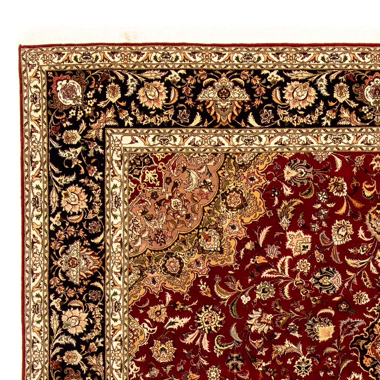 Persisk tæppe - Tabriz - Royal - 351 x 250 cm - mørkerød