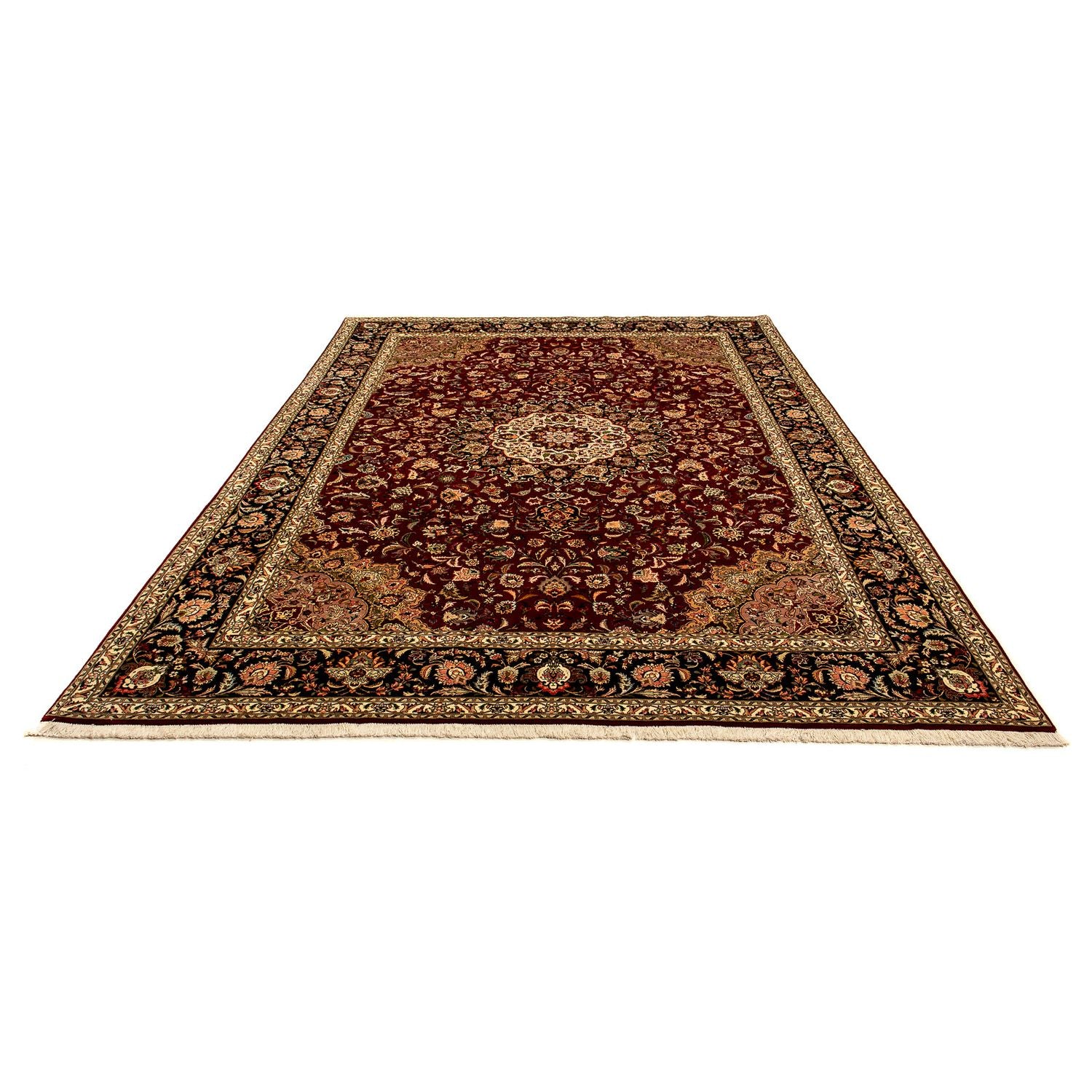 Persisk tæppe - Tabriz - Royal - 351 x 250 cm - mørkerød