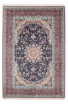 Persisk tæppe - Isfahan - Premium - 220 x 152 cm - mørkeblå