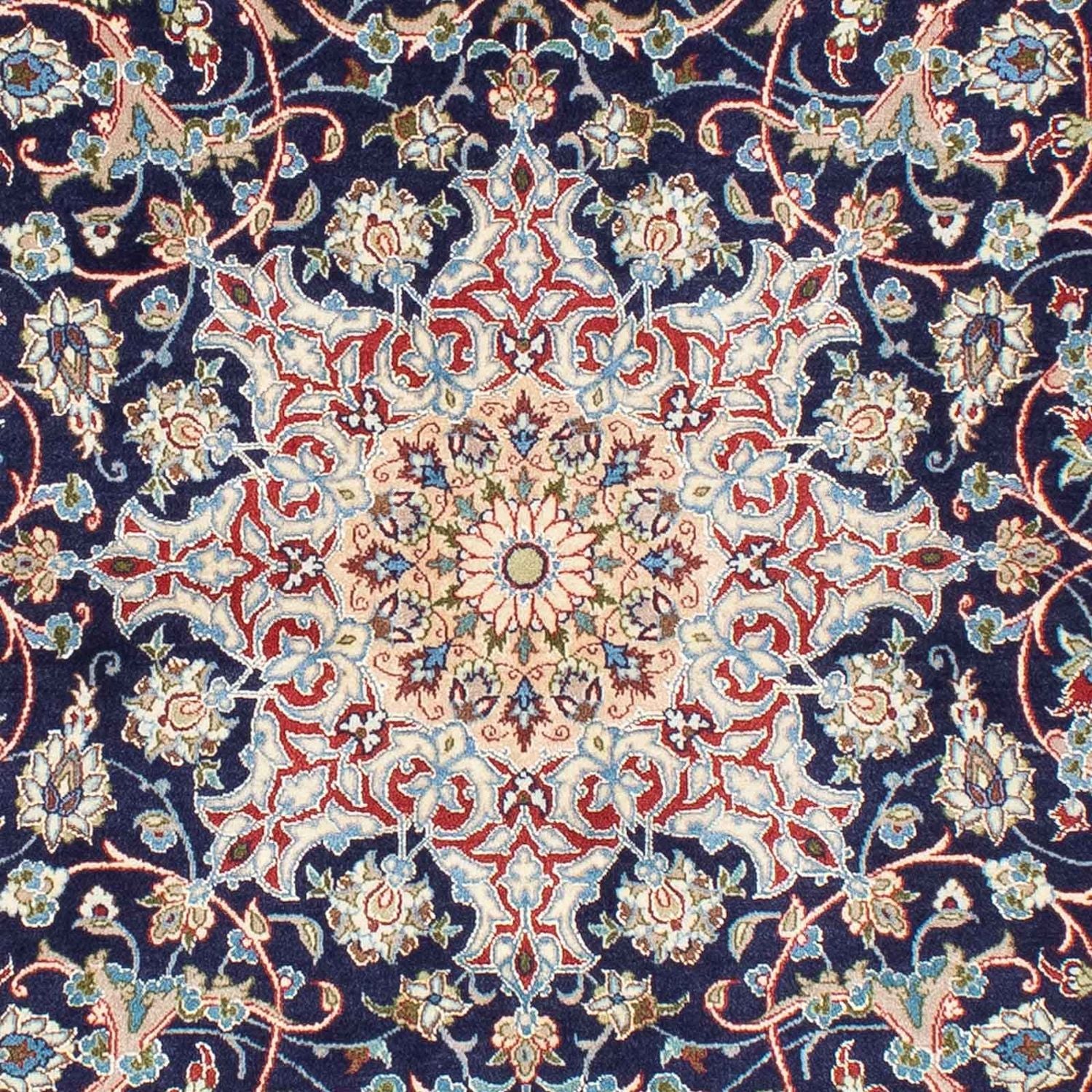 Persisk tæppe - Isfahan - Premium - 220 x 152 cm - mørkeblå