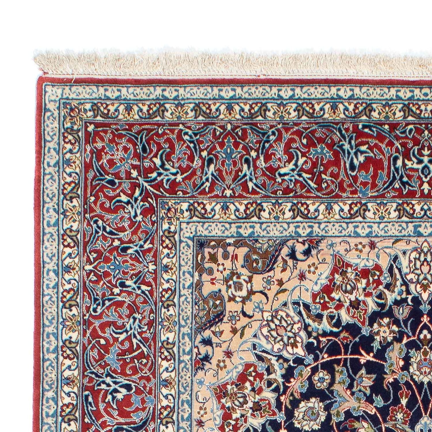 Persisk tæppe - Isfahan - Premium - 220 x 152 cm - mørkeblå