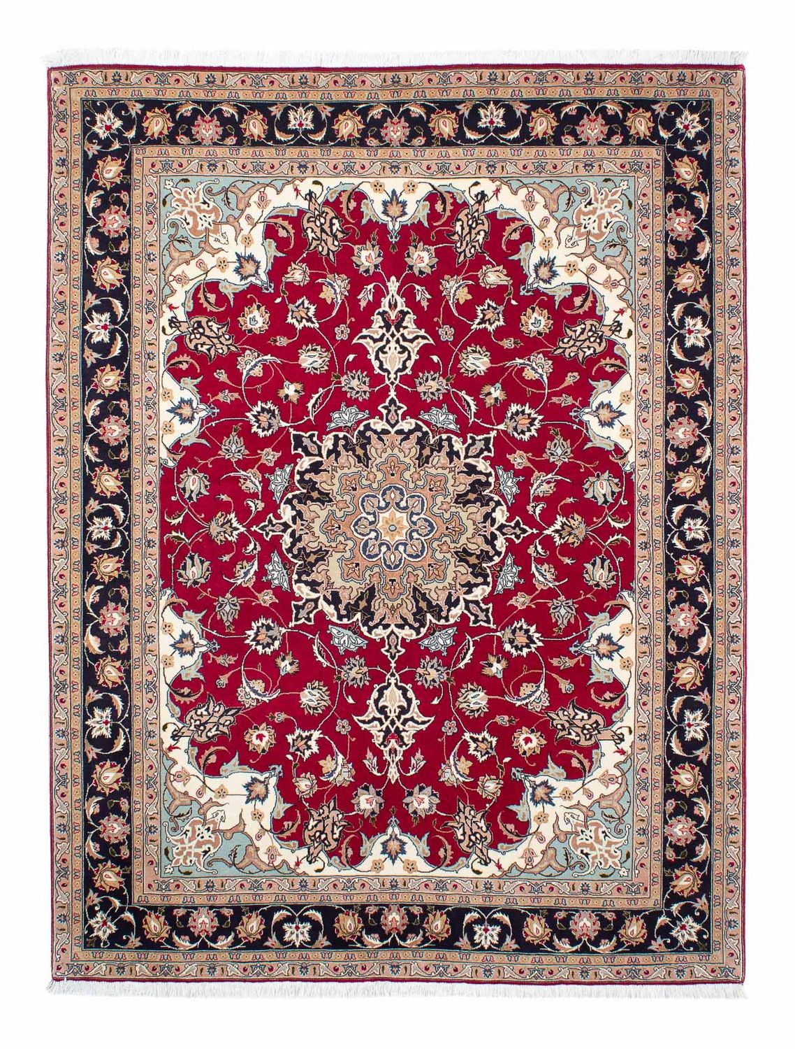 Persisk tæppe - Tabriz - Royal - 207 x 154 cm - rød