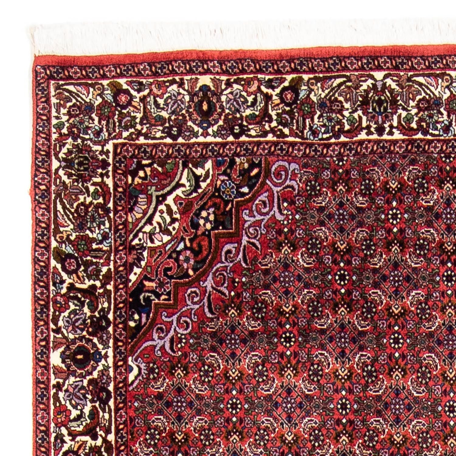 Persisk tæppe - Bijar - 241 x 172 cm - mørkerød