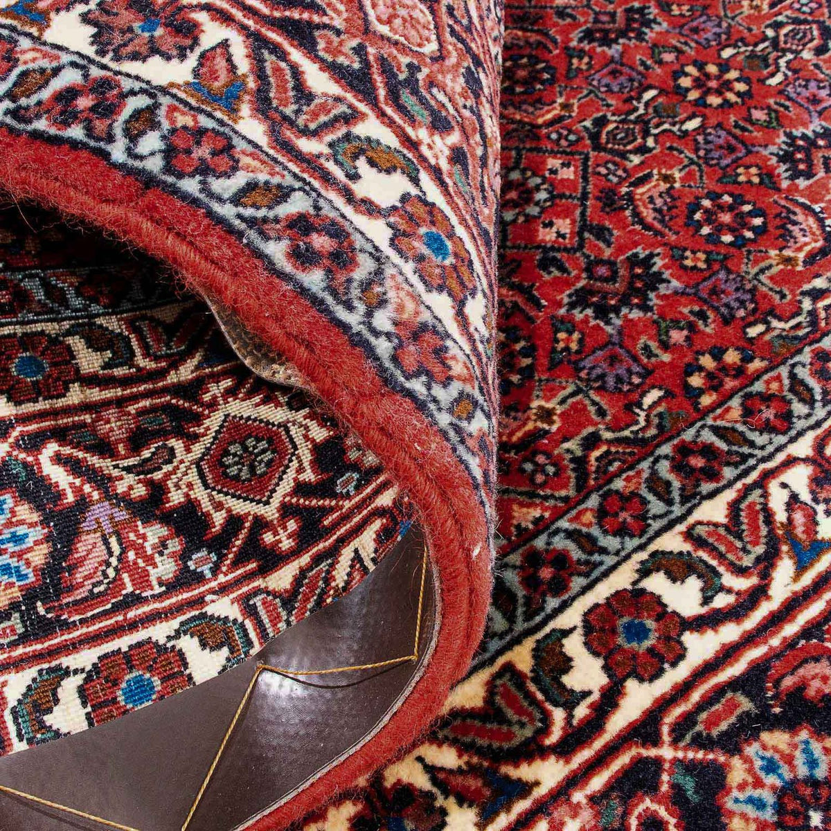 Persisk tæppe - Bijar firkantet  - 126 x 124 cm - rød