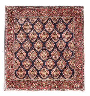 Persisk tæppe - Bijar firkantet  - 107 x 106 cm - mørkeblå