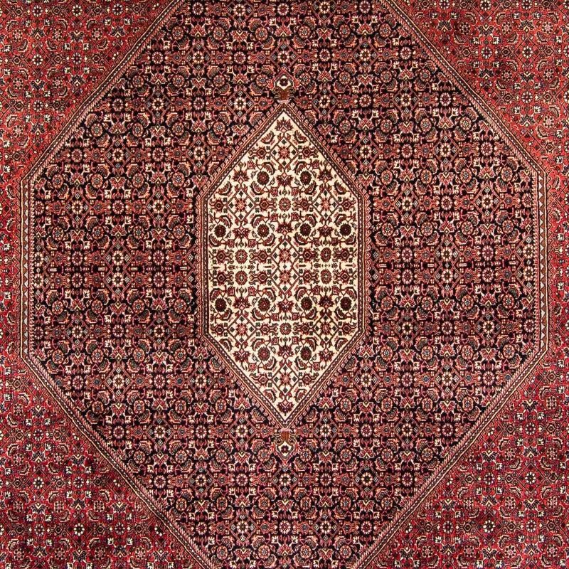 Persisk tæppe - Bijar - 382 x 249 cm - mørkerød