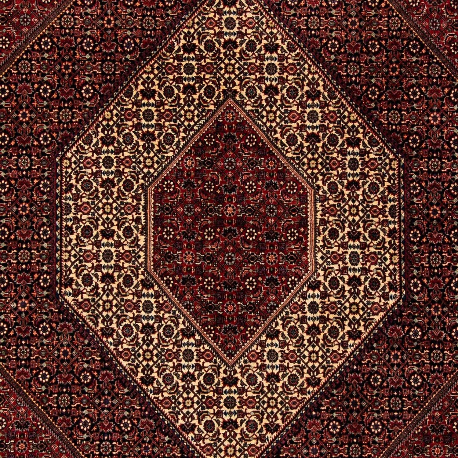 Persisk tæppe - Bijar - 255 x 205 cm - mørkerød