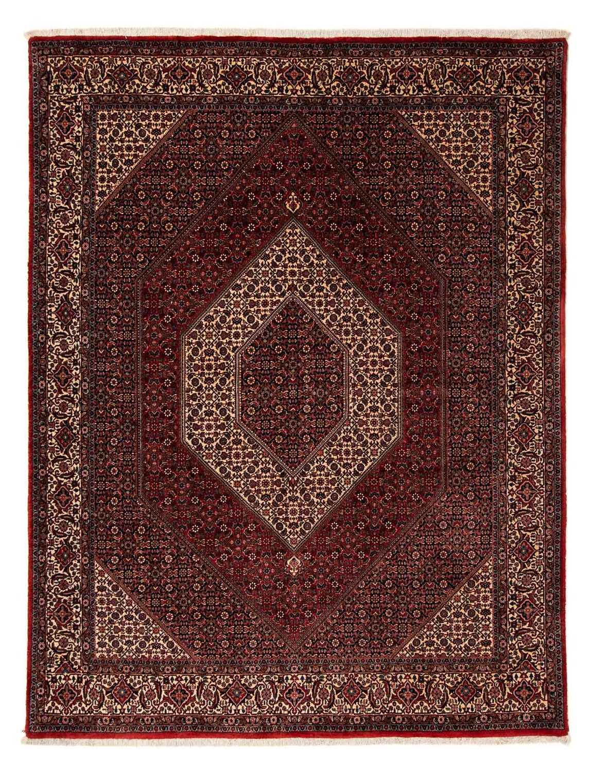 Persisk tæppe - Bijar - 255 x 202 cm - mørkerød