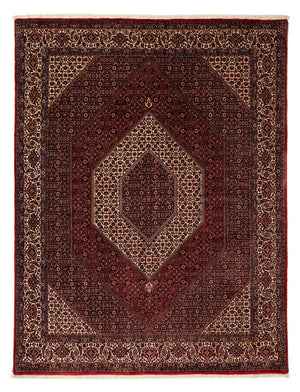 Persisk tæppe - Bijar - 255 x 202 cm - mørkerød