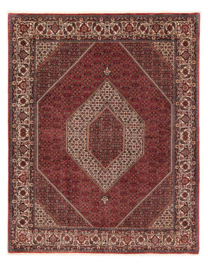 Persisk tæppe - Bijar - 252 x 205 cm - mørkerød