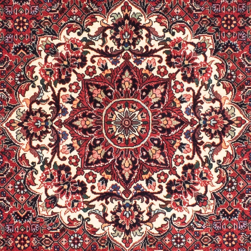 Persisk tæppe - Bijar rundt  - 155 x 155 cm - mørkerød