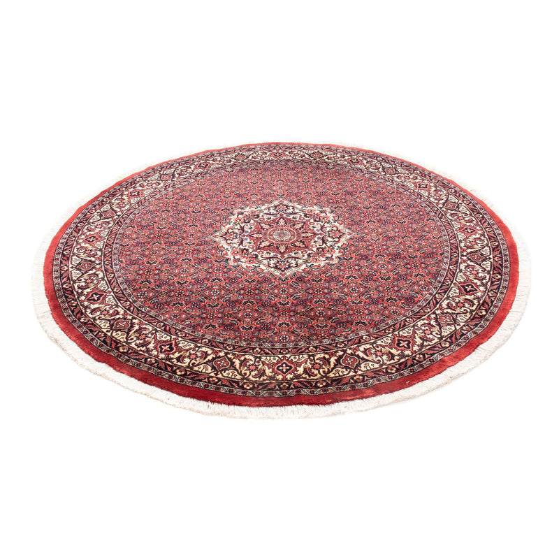 Persisk tæppe - Bijar rundt  - 155 x 155 cm - mørkerød
