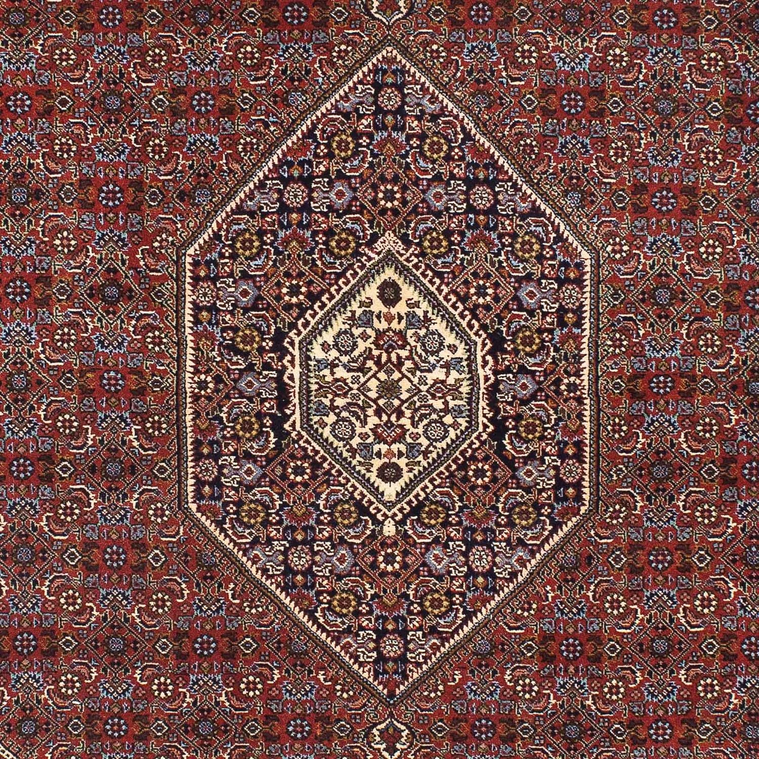 Persisk tæppe - Bijar - 205 x 139 cm - mørkerød