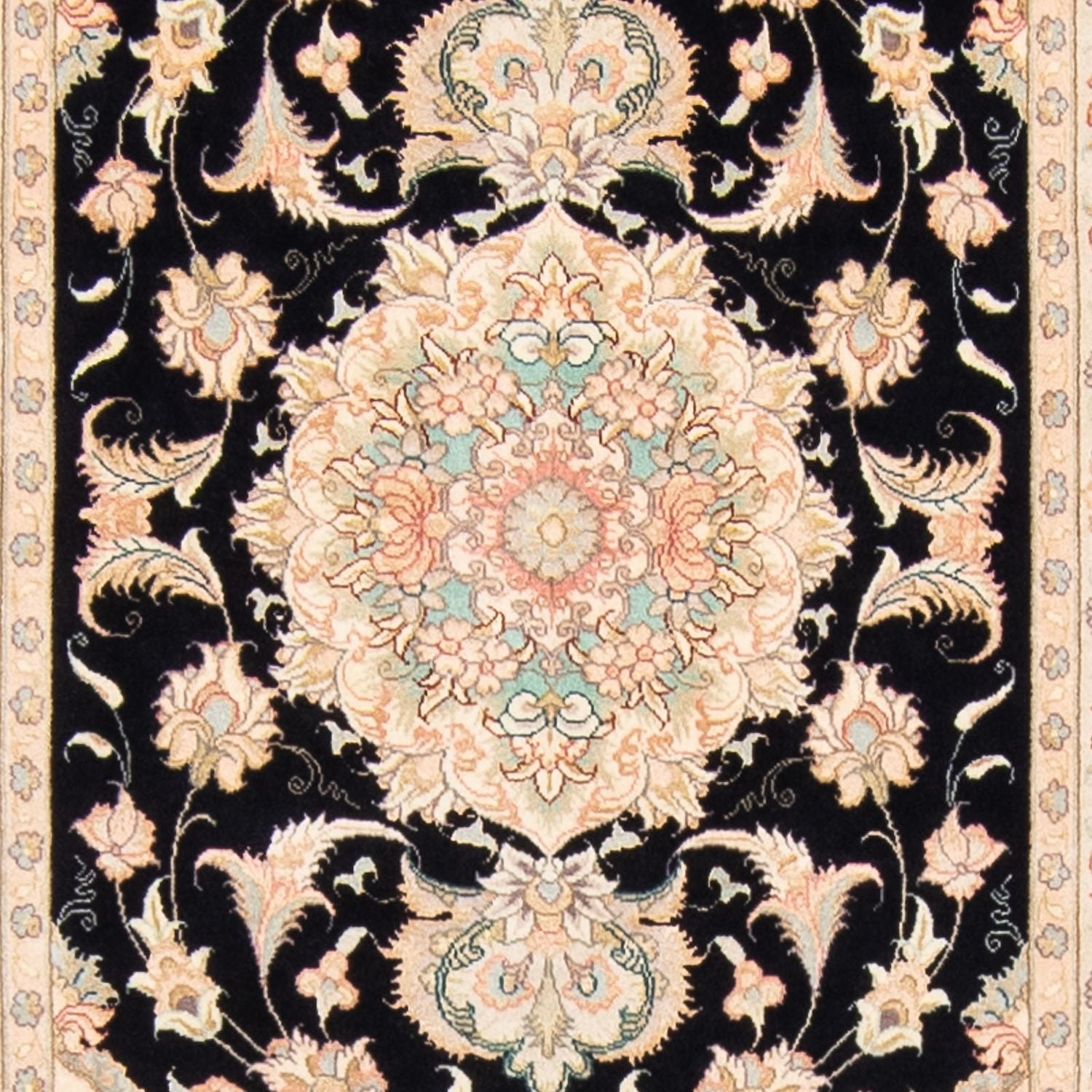 Løber Persisk tæppe - Tabriz - Royal - 419 x 87 cm - mørkeblå