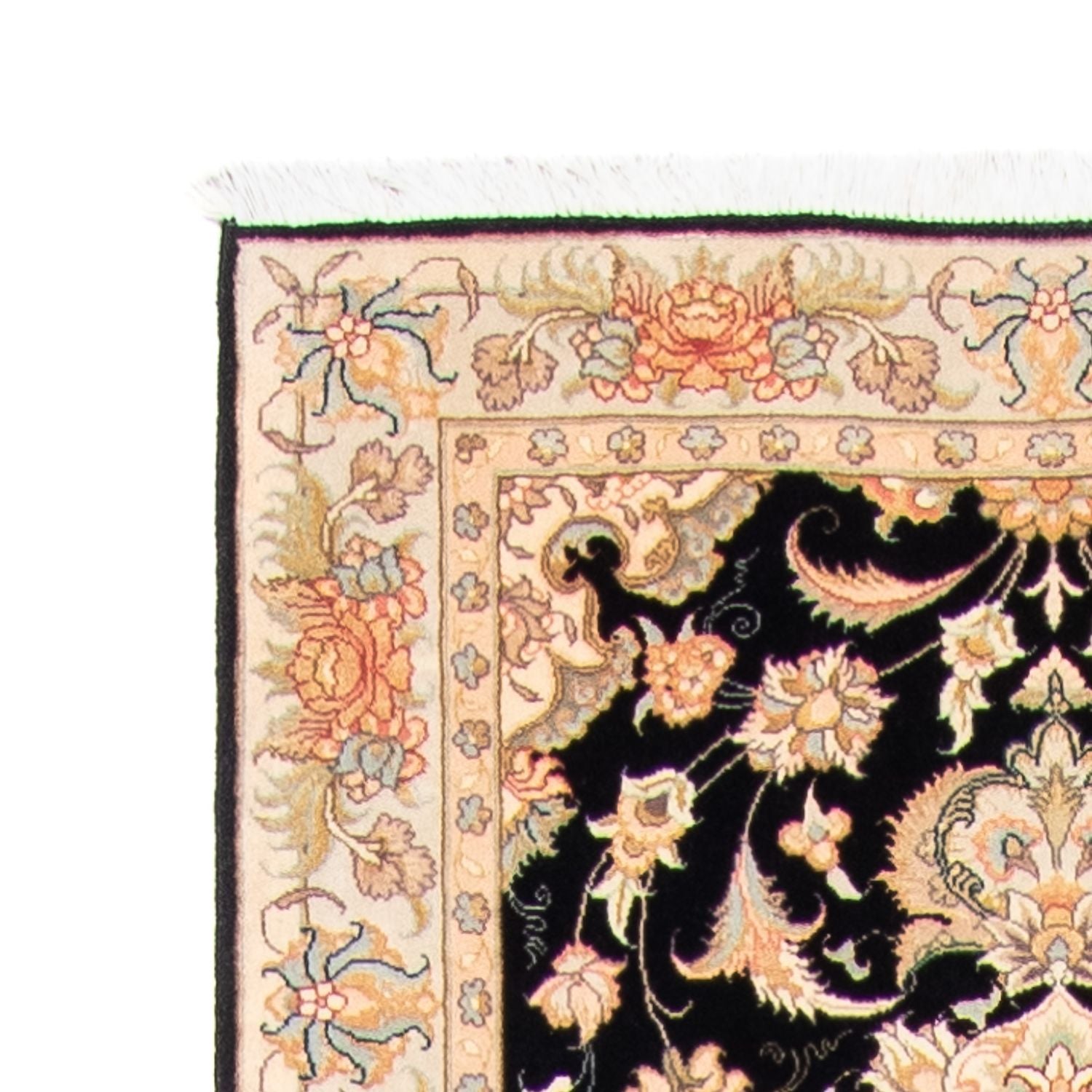 Løber Persisk tæppe - Tabriz - Royal - 419 x 87 cm - mørkeblå