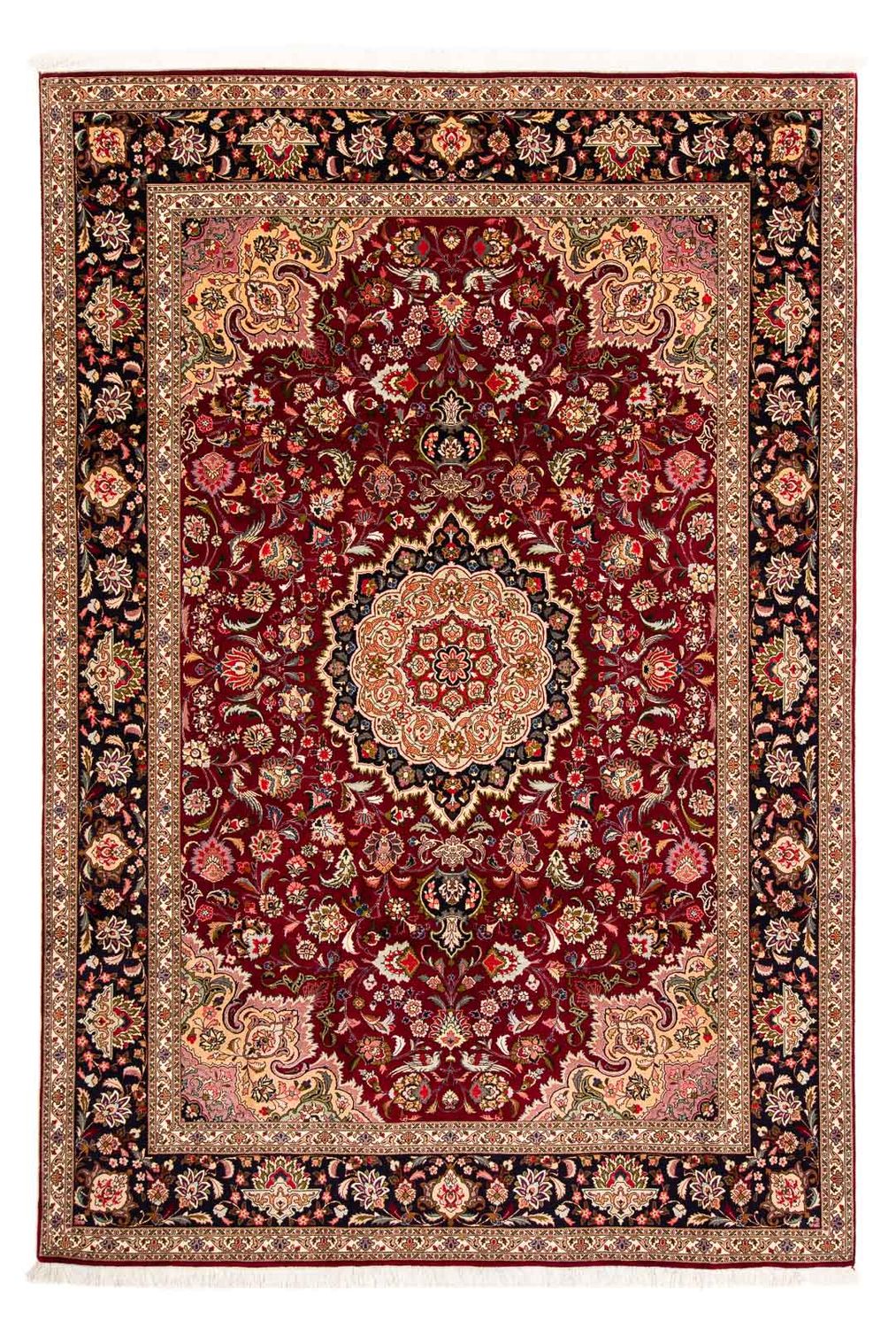 Persisk tæppe - Tabriz - Royal - 300 x 202 cm - mørkerød