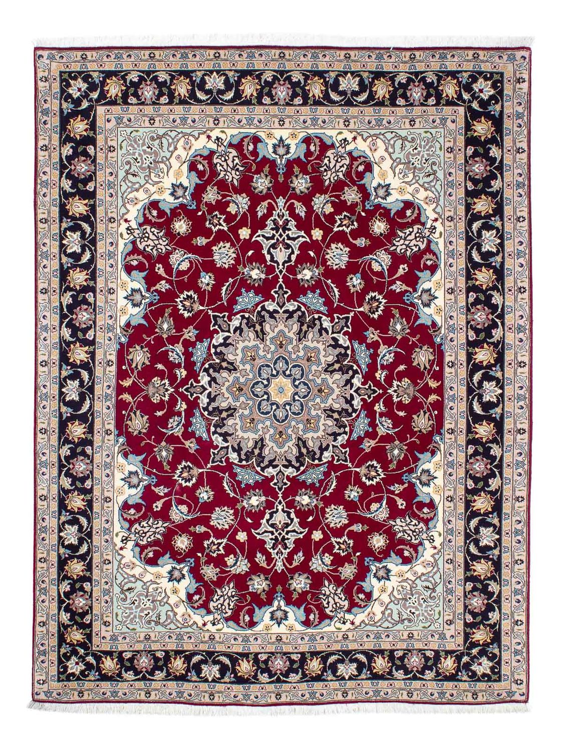 Persisk tæppe - Tabriz - Royal - 207 x 155 cm - mørkerød