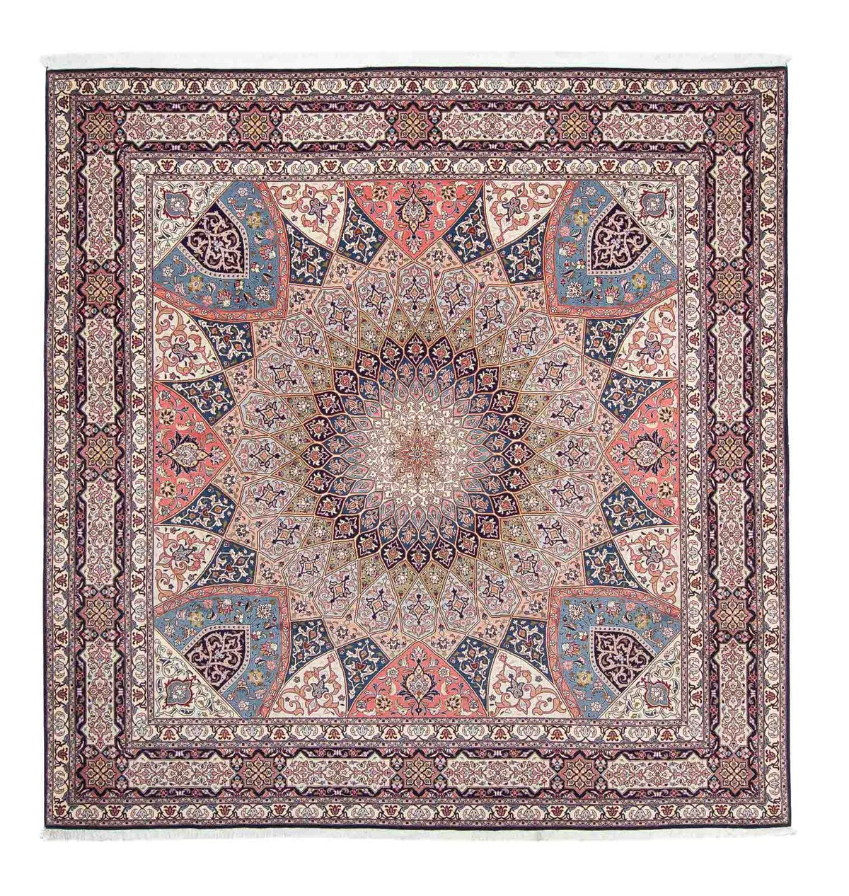 Persisk tæppe - Tabriz - Royal firkantet  - 257 x 255 cm - lys brun
