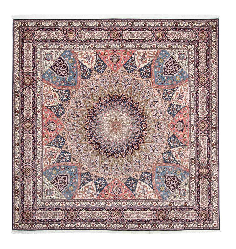 Persisk tæppe - Tabriz - Royal firkantet  - 257 x 255 cm - lys brun