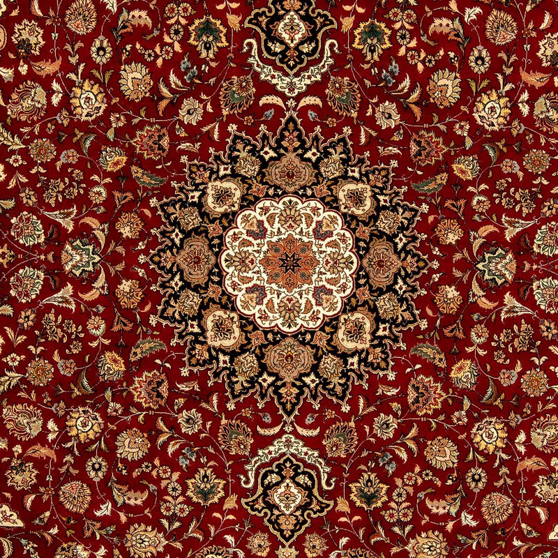 Persisk tæppe - Tabriz - Royal - 348 x 252 cm - mørkerød