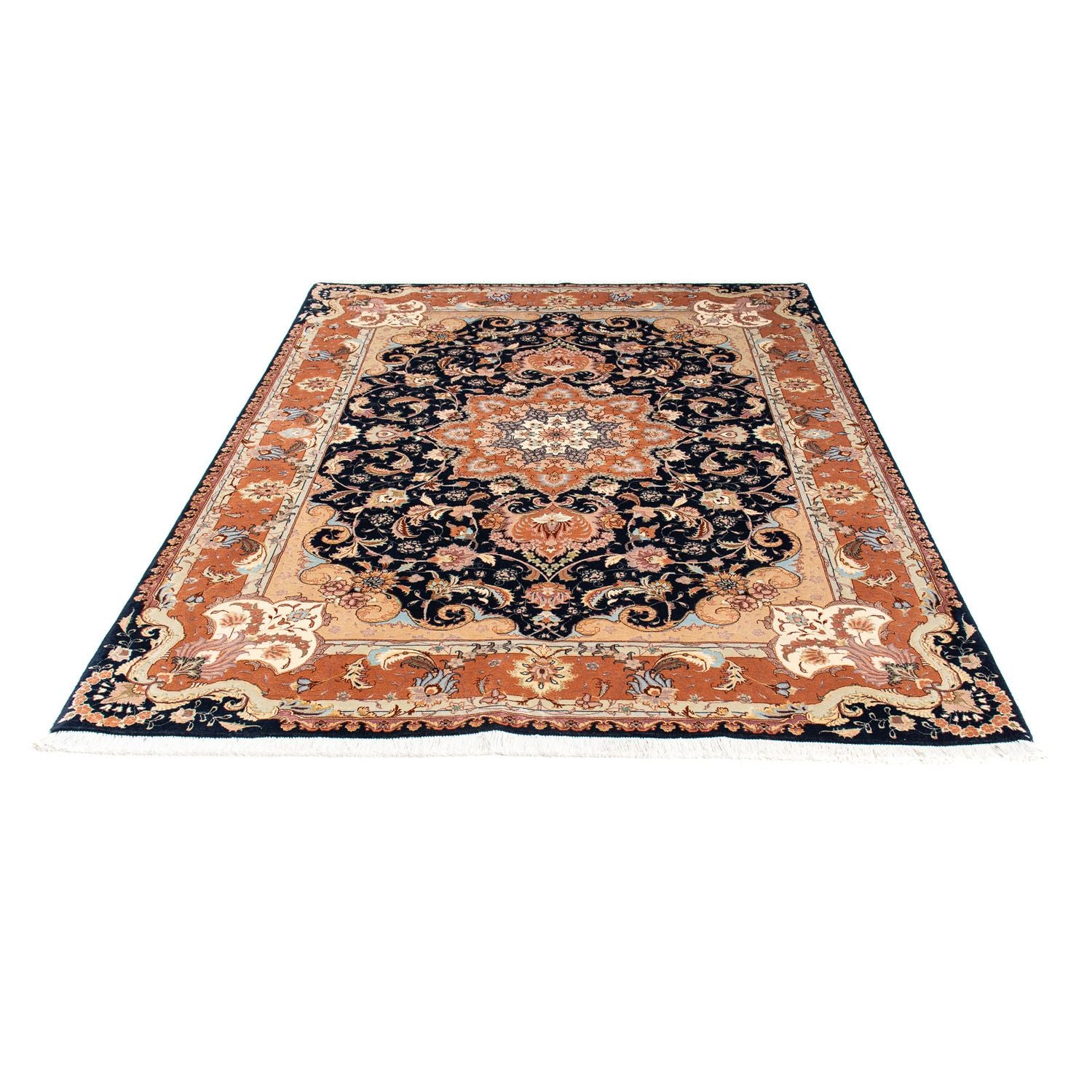 Persisk tæppe - Tabriz - Royal - 200 x 155 cm - mørkeblå