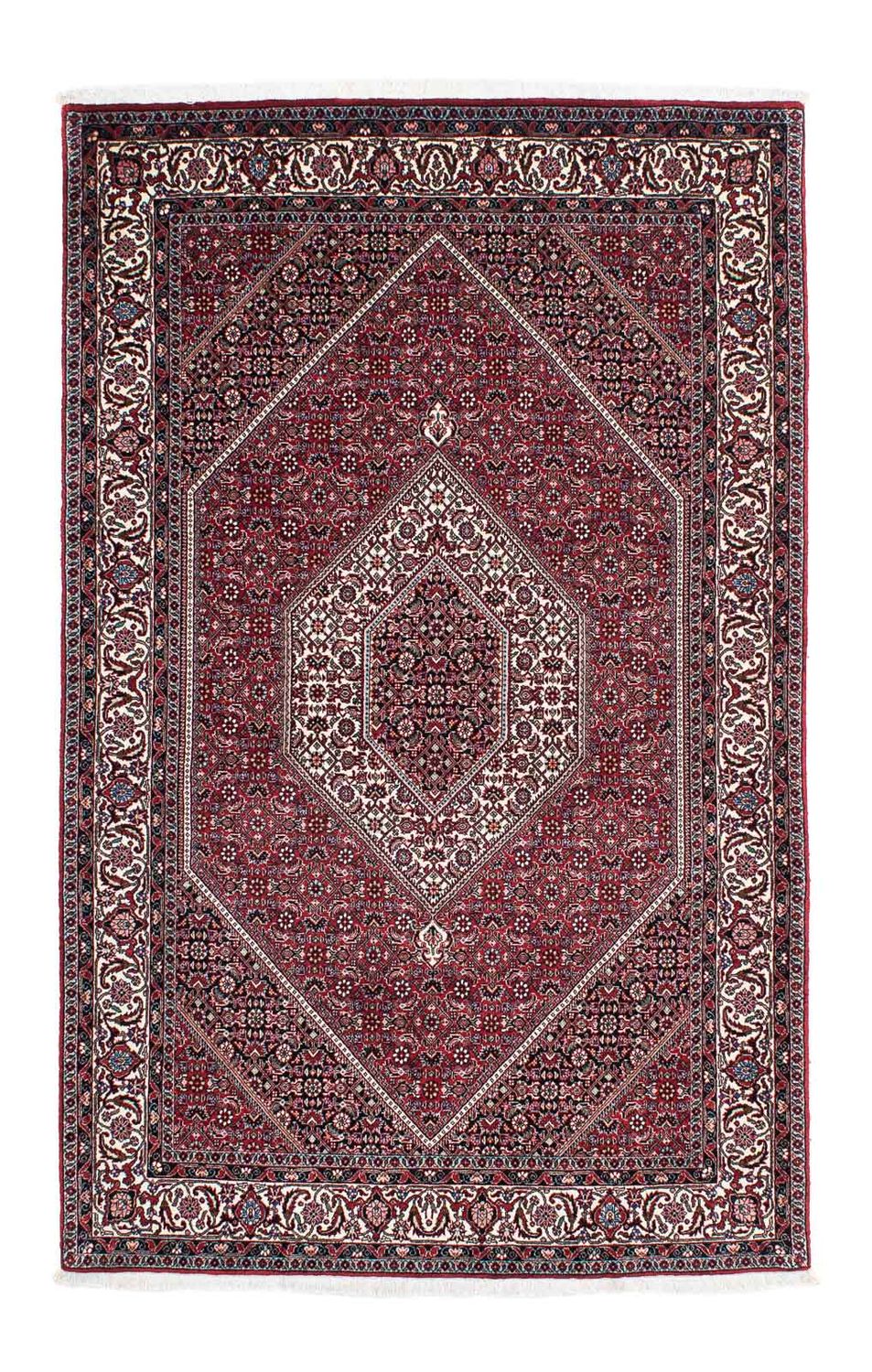 Persisk tæppe - Bijar - 209 x 132 cm - lysrød