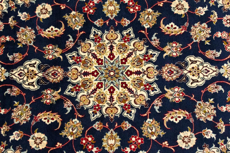 Persisk tæppe - Isfahan - Premium - 171 x 108 cm - mørkeblå