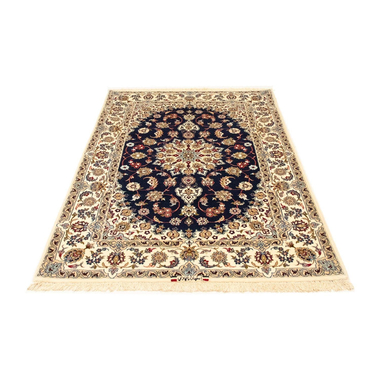 Persisk tæppe - Isfahan - Premium - 171 x 108 cm - mørkeblå