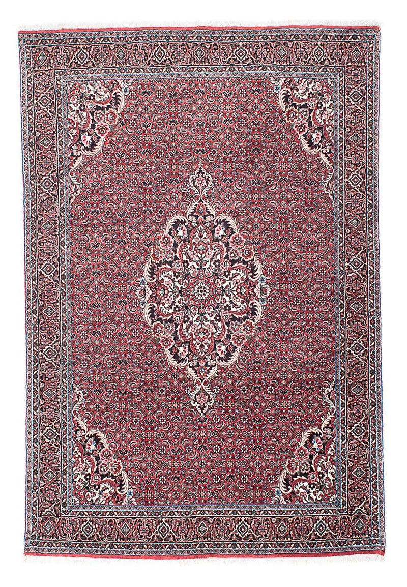 Persisk tæppe - Bijar - 203 x 139 cm - lysrød