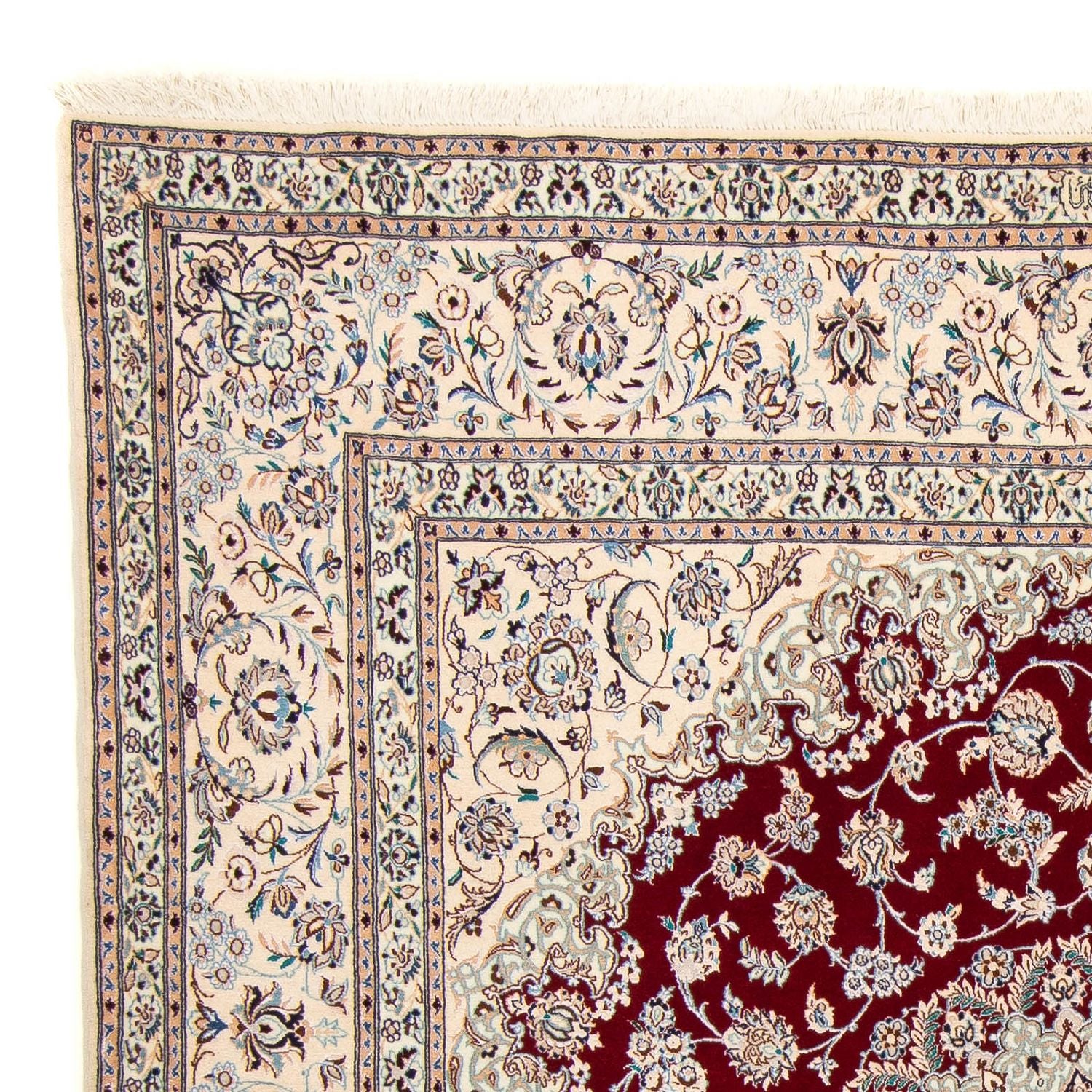 Persisk tæppe - Nain - Premium firkantet  - 211 x 200 cm - beige