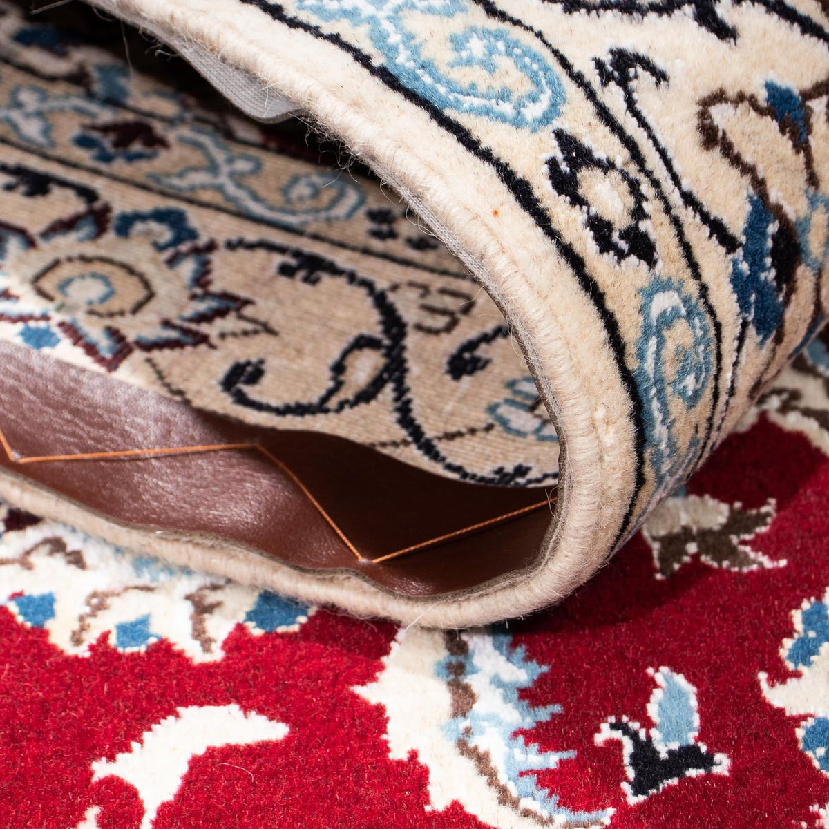 Løber Persisk tæppe - Nain - Royal - 177 x 107 cm - mørkerød