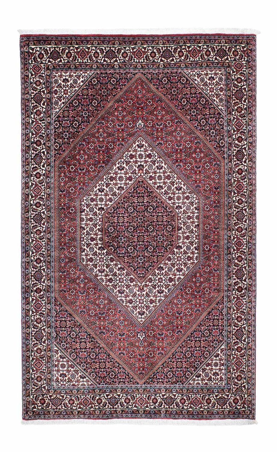 Persisk tæppe - Bijar - 214 x 131 cm - lysrød