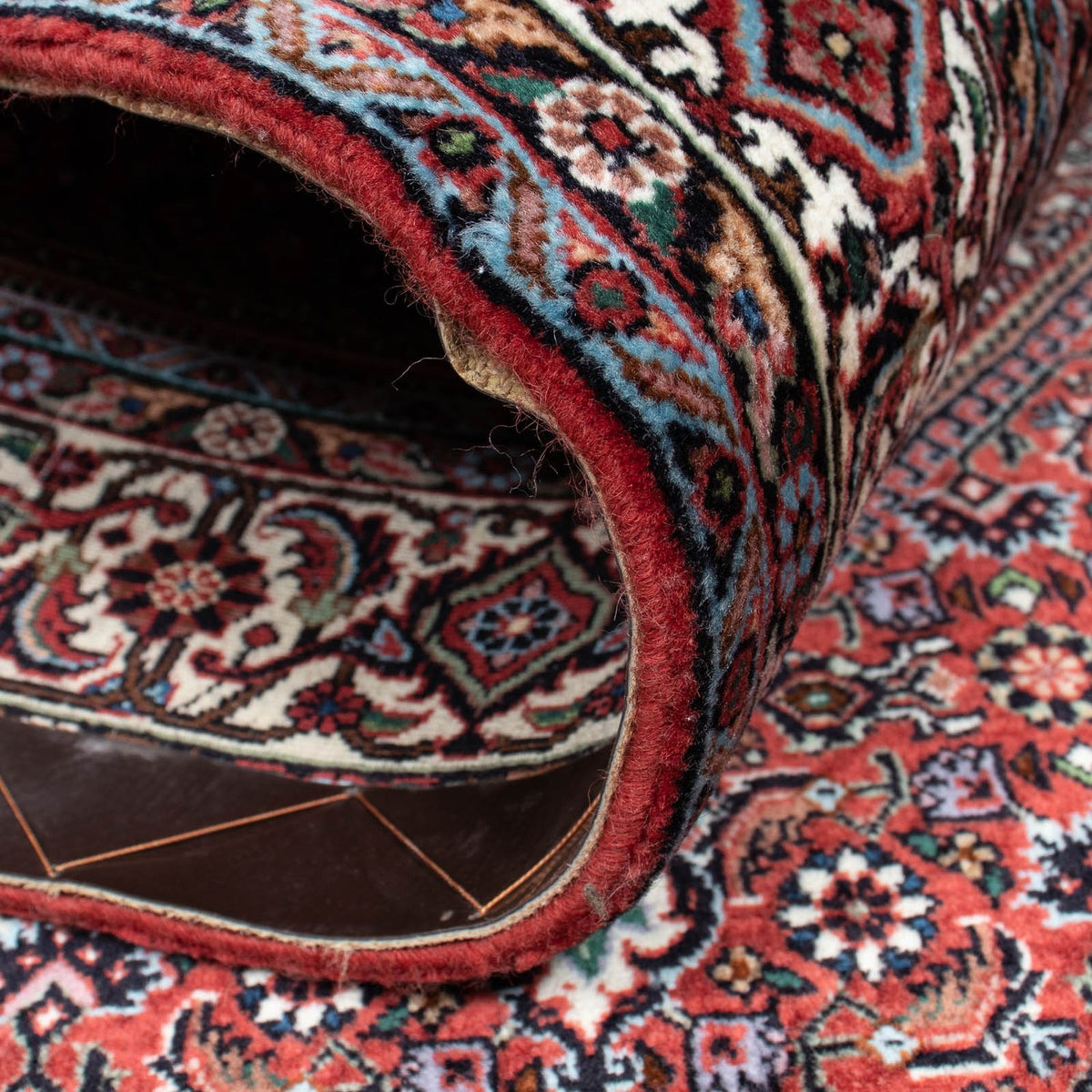 Persisk tæppe - Bijar - 214 x 131 cm - lysrød