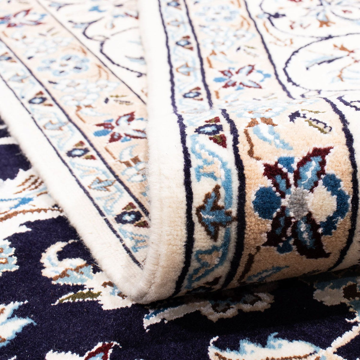 Persisk tæppe - Nain - Royal - 251 x 200 cm - mørkeblå