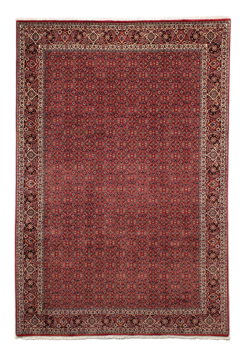 Persisk tæppe - Bijar - 298 x 205 cm - mørkerød