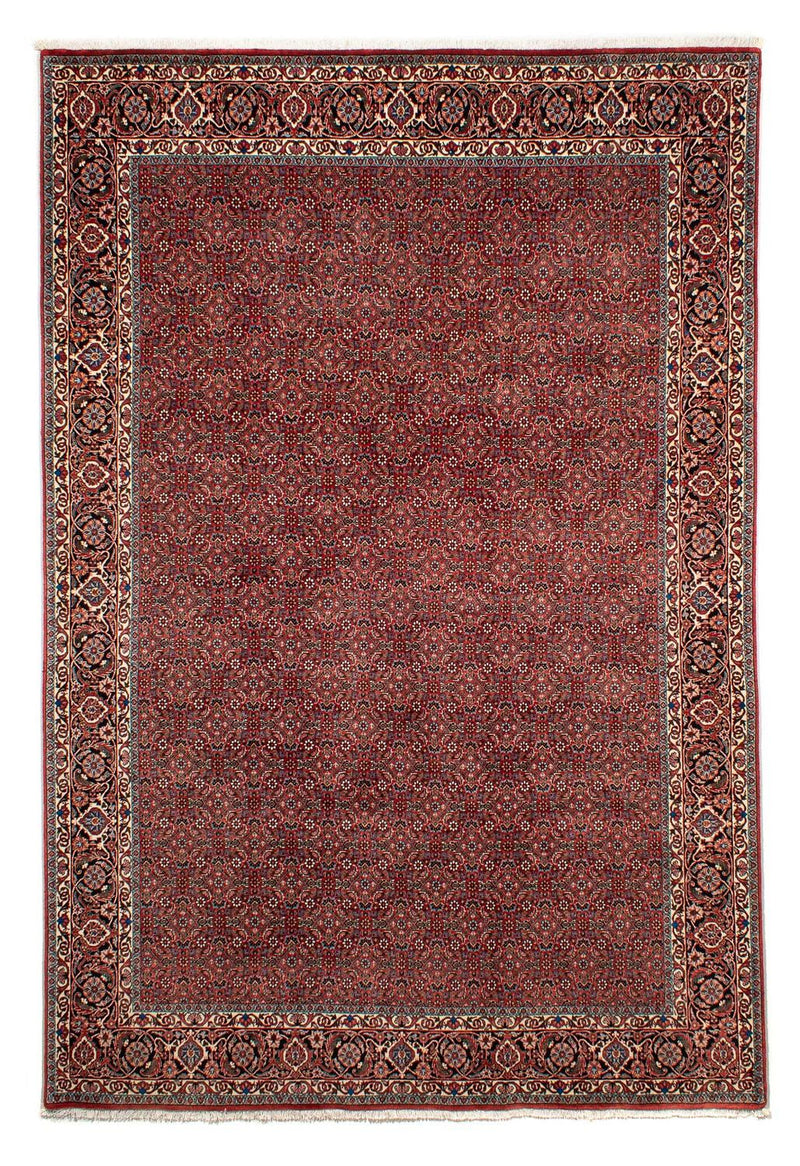 Persisk tæppe - Bijar - 299 x 202 cm - mørkerød