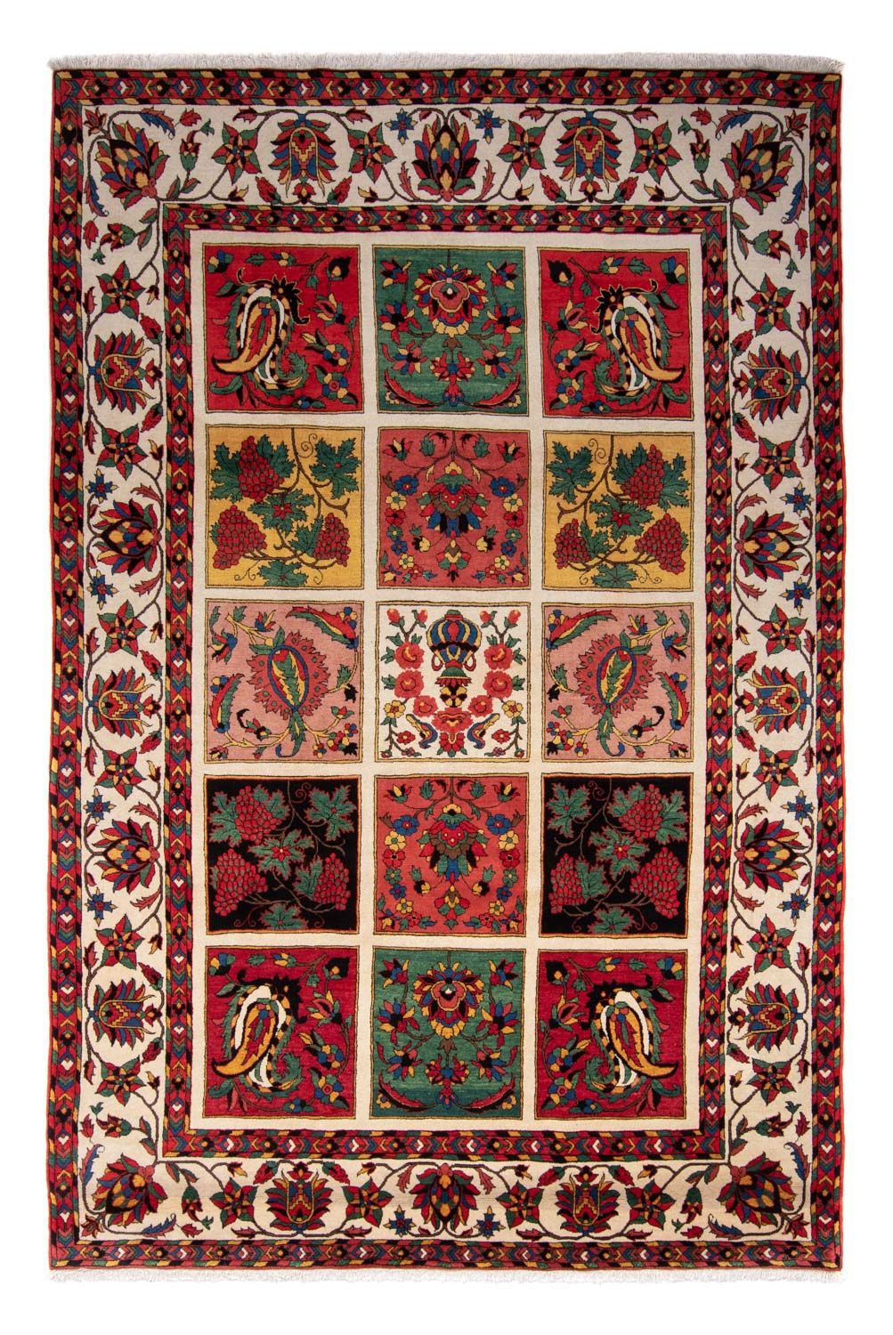 Persisk tæppe - Nomadisk - 377 x 252 cm - mørkerød
