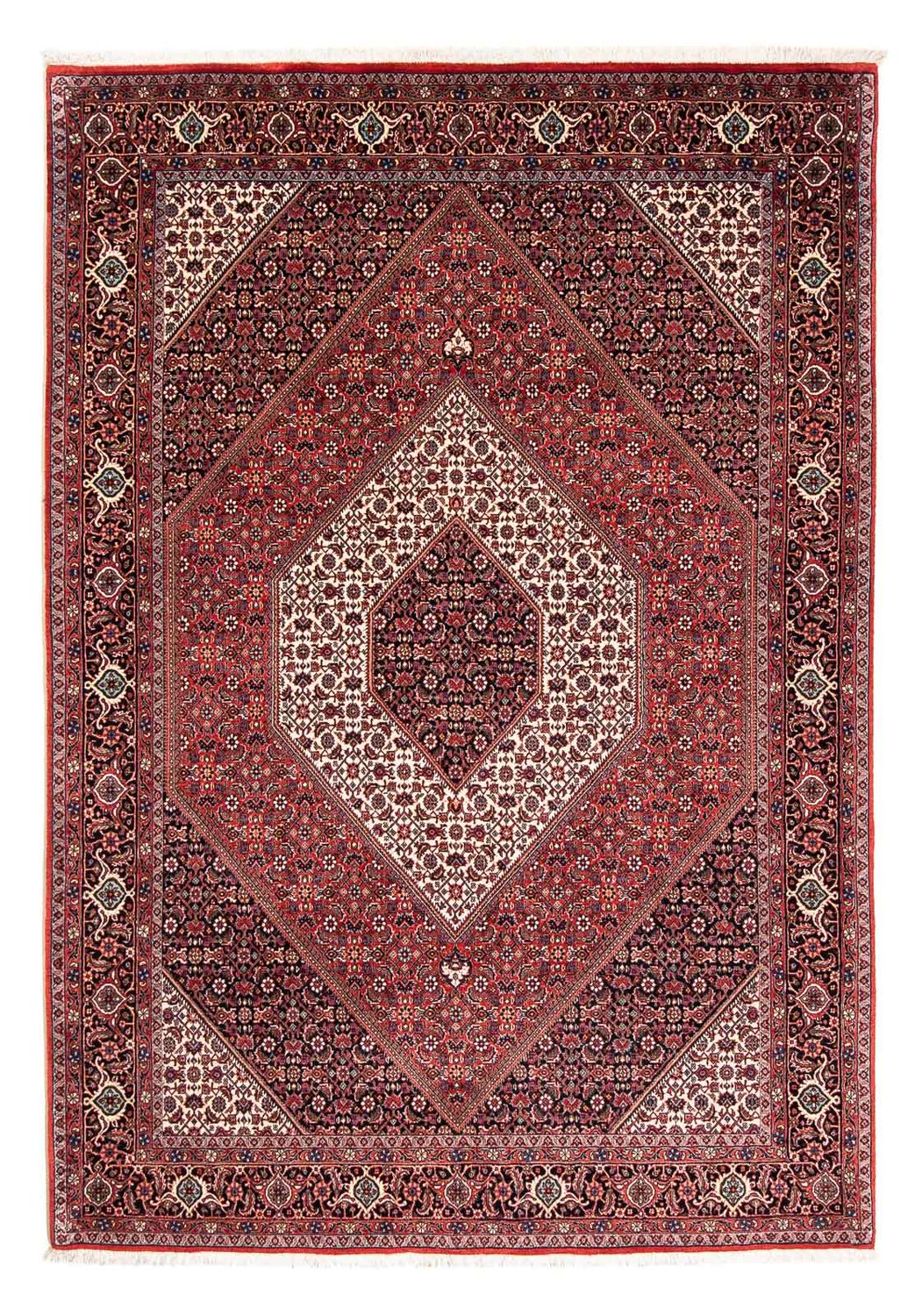 Persisk tæppe - Bijar - 236 x 169 cm - mørkerød