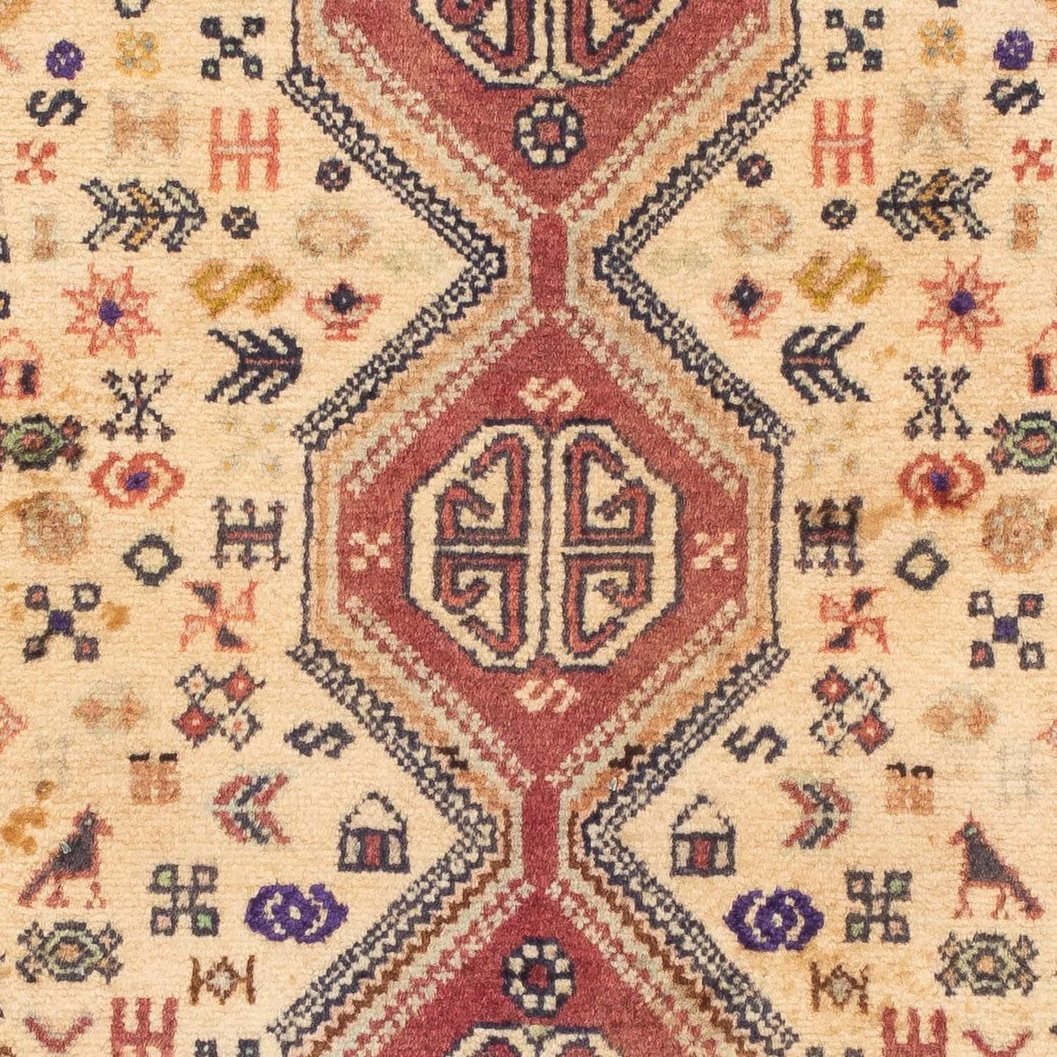 Persisk tæppe - Nomadisk - 122 x 73 cm - lysrød