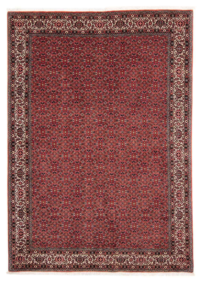 Persisk tæppe - Bijar - 243 x 173 cm - mørkerød