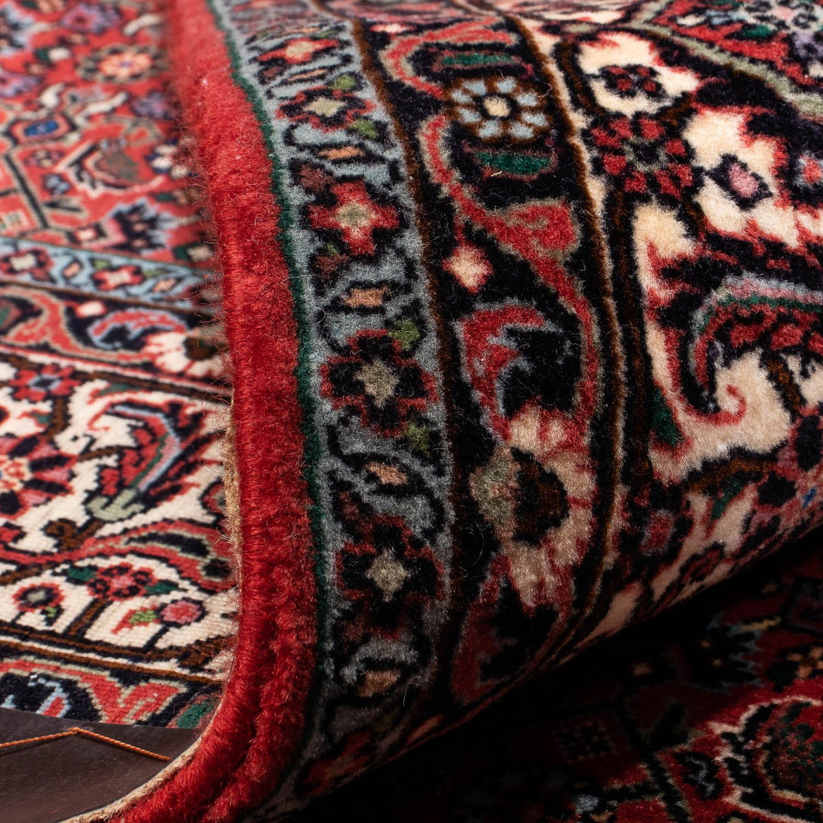 Persisk tæppe - Bijar - 243 x 173 cm - mørkerød