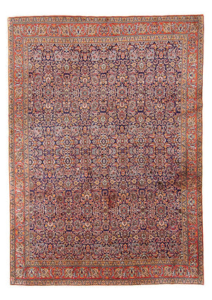 Persisk tæppe - Bijar - 385 x 300 cm - mørkeblå