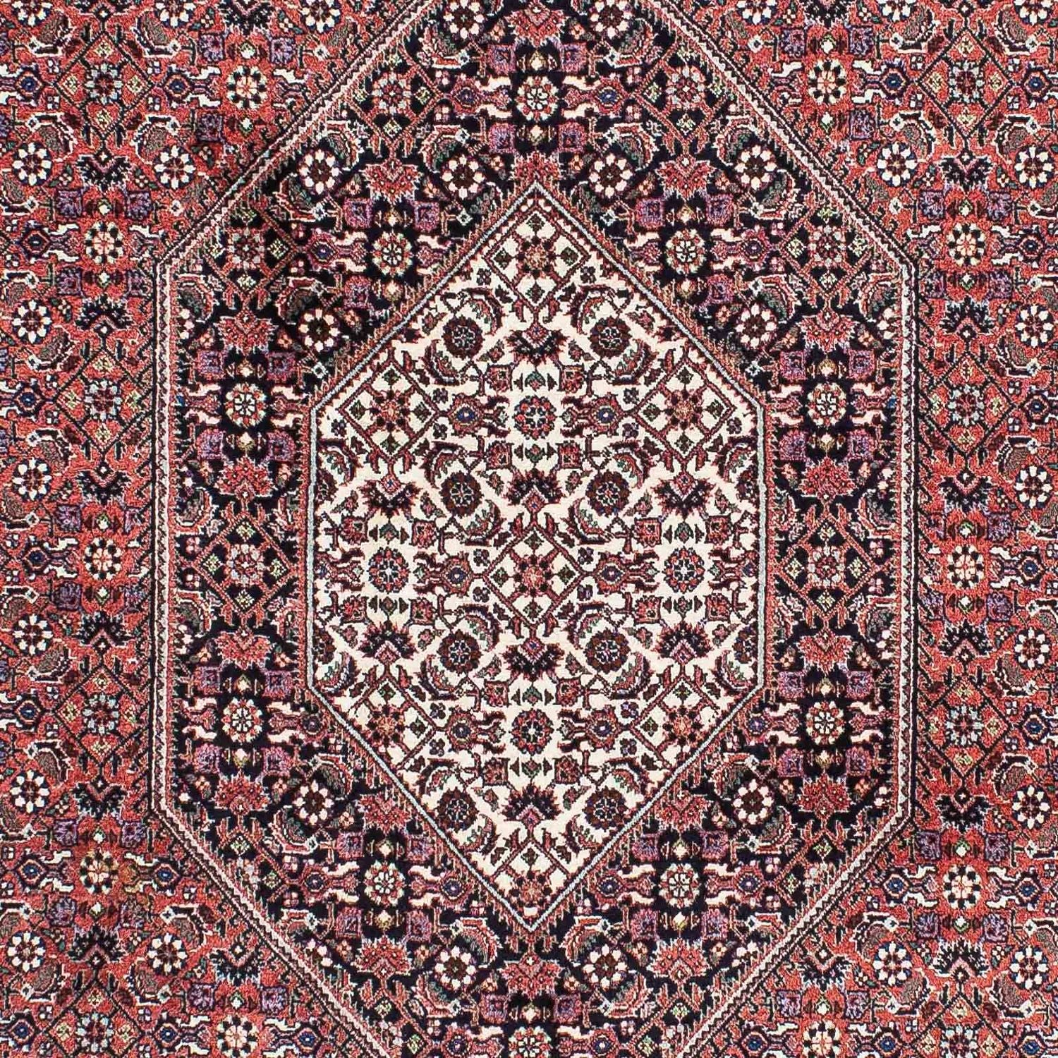 Persisk tæppe - Bijar - 219 x 134 cm - lysrød