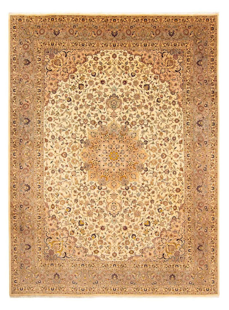 Persisk tæppe - Tabriz - 377 x 298 cm - lys brun