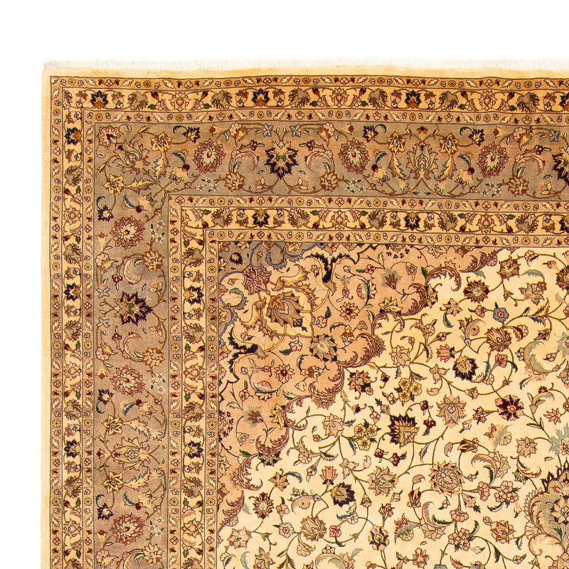 Persisk tæppe - Tabriz - 377 x 298 cm - lys brun