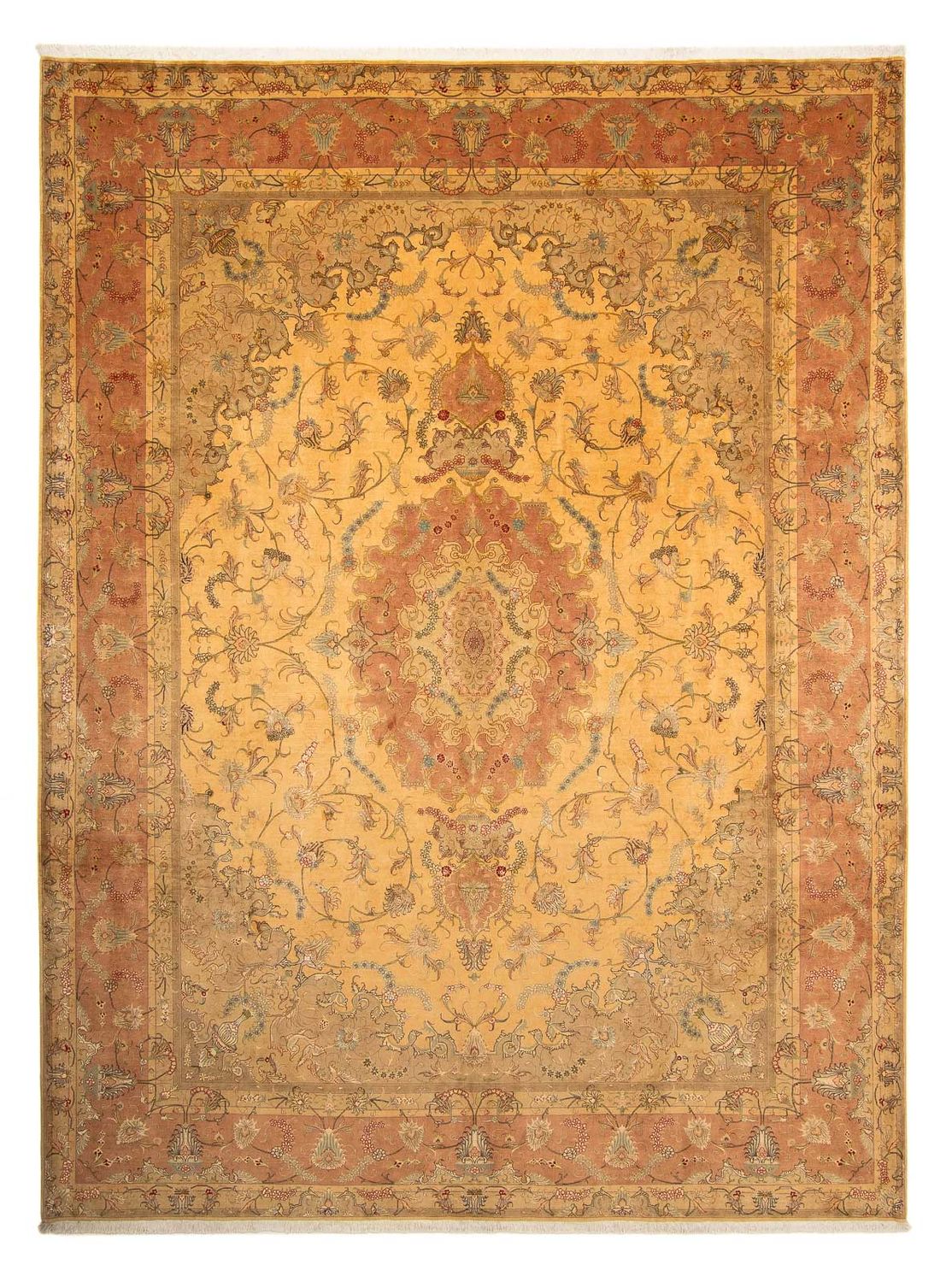 Persisk tæppe - Tabriz - Royal - 398 x 306 cm - guld